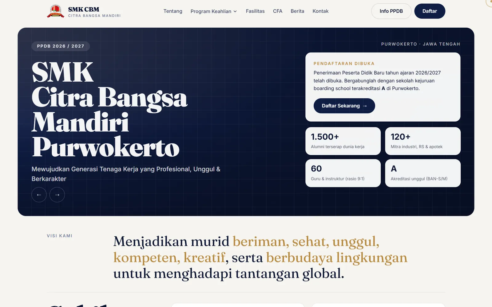SMK Citra Bangsa Mandiri home page